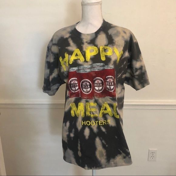 Custom tie-dyed hooters happy meal oversized tee - Picture 4 of 7